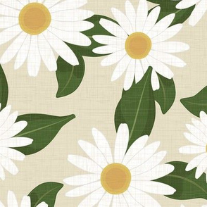 Daisy Field - White Flowers / Large