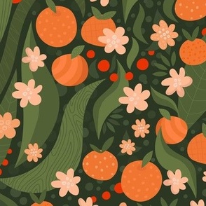 citrus pattern green orange