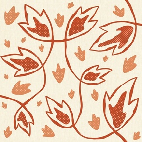 Climbing Vines - light cream - fall leaves, climbing vine, fall, autumn, falling leaves, leaves 