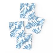 Triceratops Damask - large - blue on white