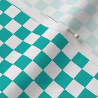 Checker Pattern - Vivid Turquoise and White