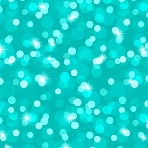 Sparkly Bokeh Texture - Vivid Turquoise Color