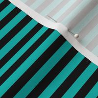 Horizontal Bengal Stripe Pattern - Vivid Turquoise and Black