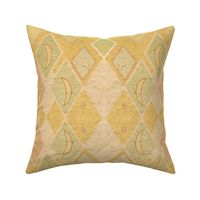 Textured  effect vintage patchwork harlequin  - Terracotta,   Sand