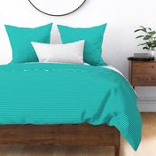 Horizontal Pin Stripe Pattern - Vivid Turquoise and White