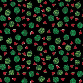 Watermelon Medley on black  SMALL scale