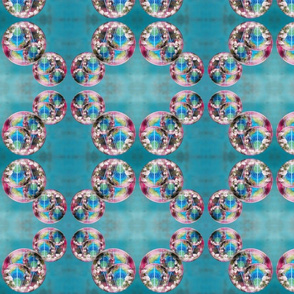 Crochet bubbles on turquoise