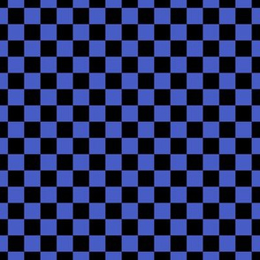 Checker Pattern - Dark Cornflower Blue and Black