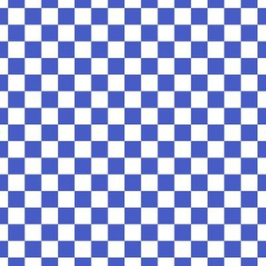 Checker Pattern - Dark Cornflower Blue and White