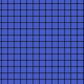 Grid Pattern - Dark Cornflower Blue and Black