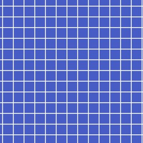 Grid Pattern - Dark Cornflower Blue and White