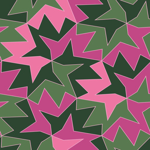 abstract tessellation in pink and green by rysunki_malunki