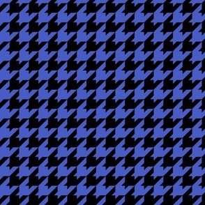 Houndstooth Pattern - Dark Cornflower Blue and Black
