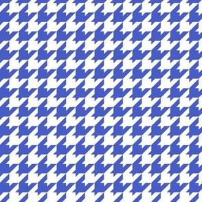 Houndstooth Pattern - Dark Cornflower Blue and White