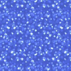 Small Sparkly Bokeh Pattern - Dark Cornflower Blue Color