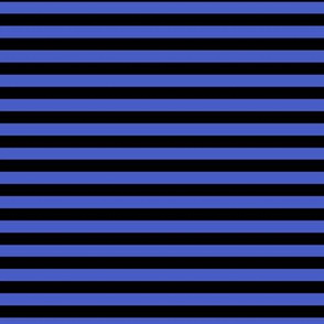 Horizontal Bengal Stripe Pattern - Dark Cornflower Blue and Black