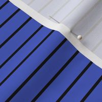 Horizontal Pin Stripe Pattern - Dark Cornflower Blue and Black