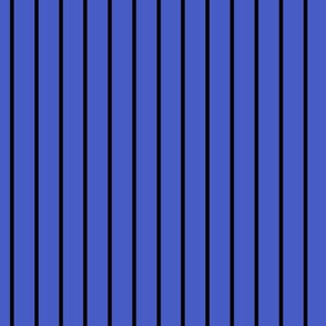 Vertical Pin Stripe Pattern - Dark Cornflower Blue and Black