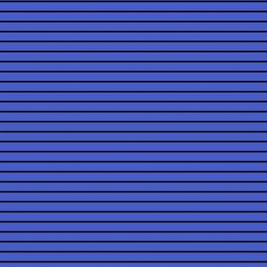 Small Horizontal Pin Stripe Pattern - Dark Cornflower Blue and Black