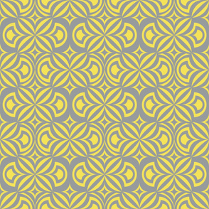 abstract tiling in yelow and gray by rysunki_malunki