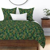 Medium Forest on olive green with bear and squirrel, gender neutral, trees, mushrooms, kids, baby boy, home decor, curtain, autumn, outdoors