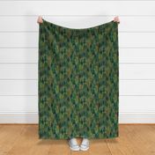 Medium Forest on olive green with bear and squirrel, gender neutral, trees, mushrooms, kids, baby boy, home decor, curtain, autumn, outdoors