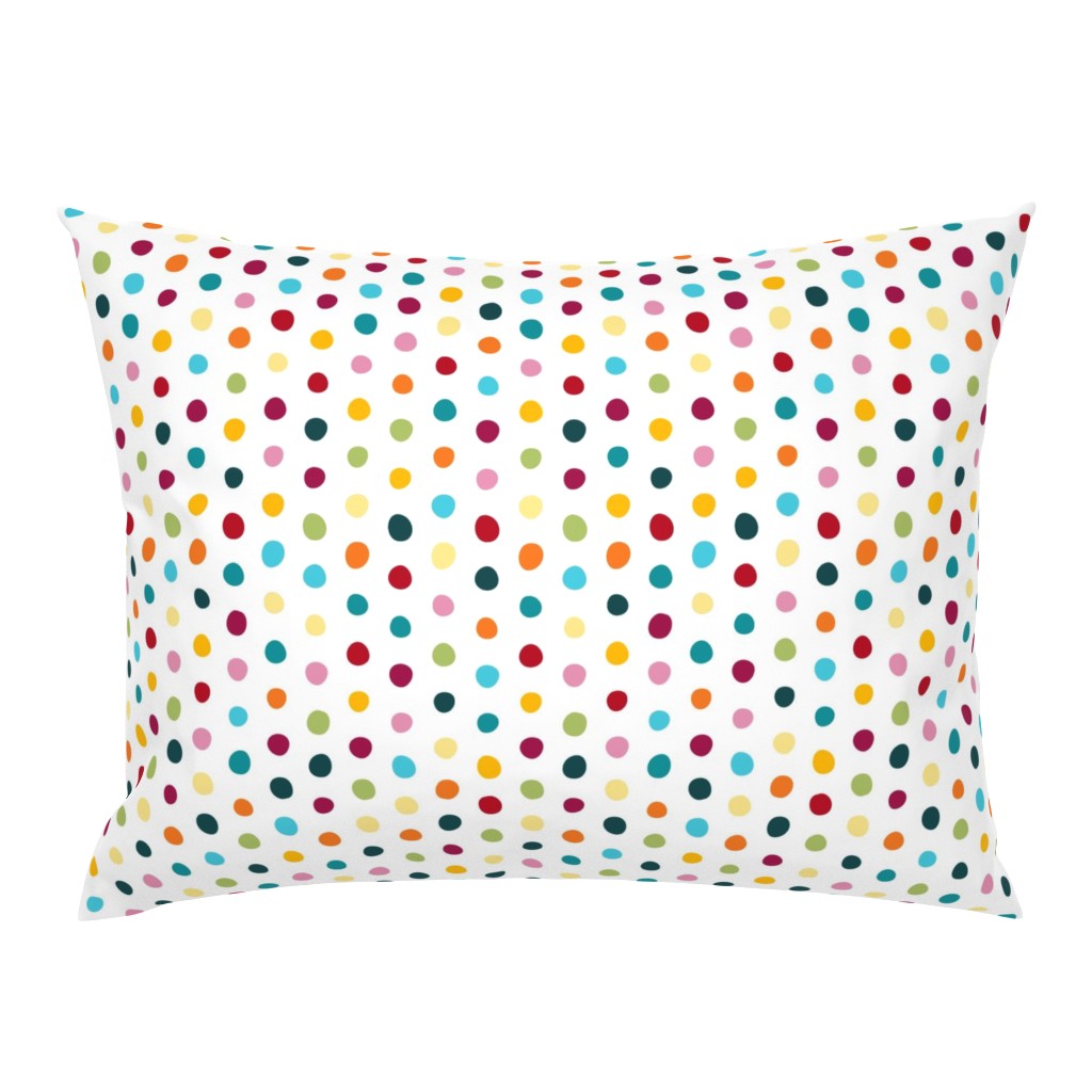 bohemian crooked dots on white - dots fabric