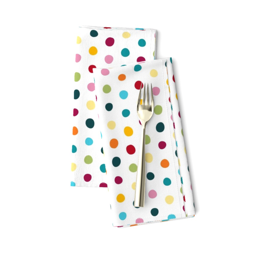 bohemian crooked dots on white - dots fabric