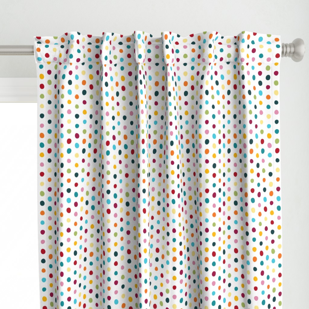 bohemian crooked dots on white - dots fabric