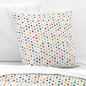 bohemian crooked dots on white - dots fabric