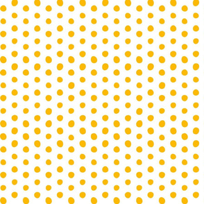 bohemian yellow crooked dots on white - dots fabric