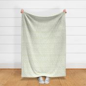 bohemian green crooked dots on white - dots fabric