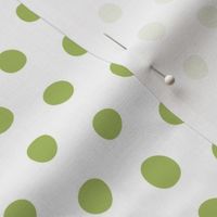 bohemian green crooked dots on white - dots fabric