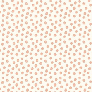 Spot Dotty - mini micro dot - coral and cream