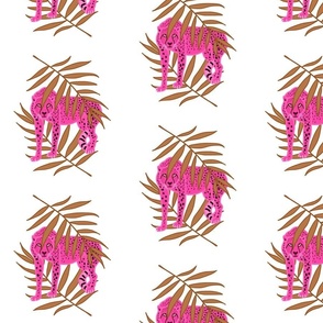 Cheetah Jungle Camouflage (magenta pink) - white, medium 