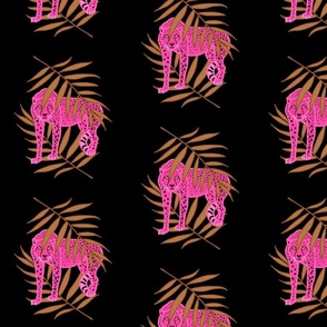 Cheetah Jungle Camouflage (magenta pink) - black, medium 