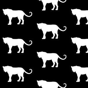 White Panther on black, medium 