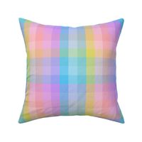 Rainbow Gingham check bright pink blue yellow purple checks by Jac Slade