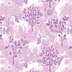 Purple Monotone Unicorn Forest | LARGE