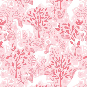 Pink Monotone Unicorn Forest | LARGE