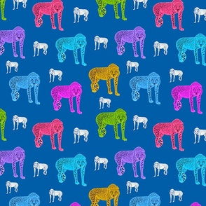 Rainbow Cheetahs! - ocean blue, medium 