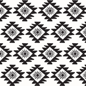 aztec sun black and white