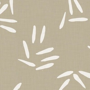 Minimalist Bamboo Leaves - Neutral Linen / Large