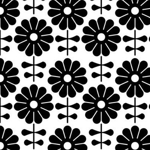 Pattern 0109 - black art deco flowers