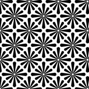 Pattern 0115 - black and white abstract flowers