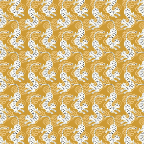 whimsical leopards with clouds/golden/medium