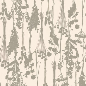 Hanging dried flower boutique - large - olive green