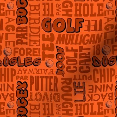 Large Scale Golf Terms in Orange