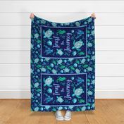 Large Panel for 54" Wide Full Yard Minky Throw Blanket or Fabric Wall Art - Trust the Journey Sea Turtles