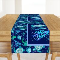 Large Panel for 54" Wide Full Yard Minky Throw Blanket or Fabric Wall Art - Trust the Journey Sea Turtles